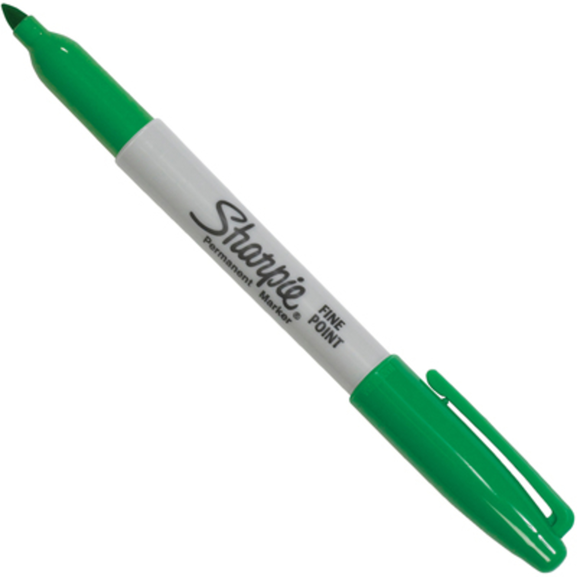 Sharpie Fine Point Markers - Green, Permanent, 12 Pcs, Model# MK301GN